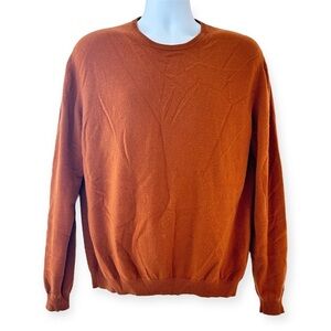 MANRICO 100% Cashmere Crewneck Made in Italy Rust Mens Size 52 us L NWOT